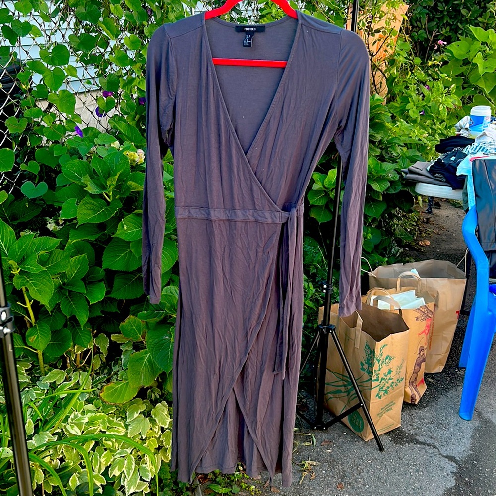 Charcoal Wrap Dress from Forever 21
